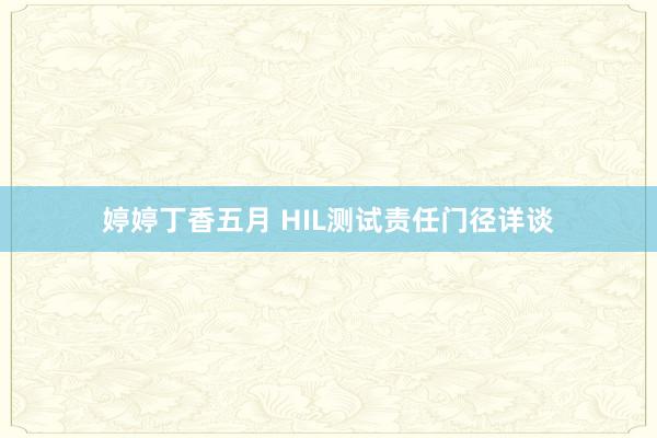婷婷丁香五月 HIL测试责任门径详谈